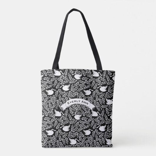 Zwart-witpatroon Tote Bag (Achterkant)
