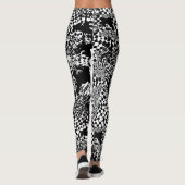 zwart-witpatroon van de controleur leggings (Achterkant)