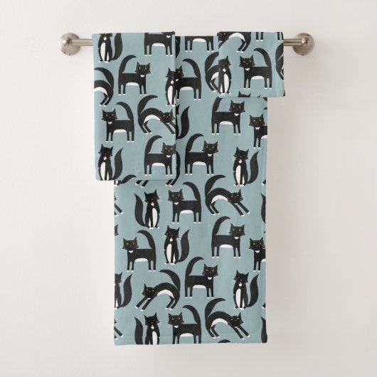 Zwart-witpatroon voor Tuxedo Cat Bad Handdoek (Insitu)