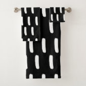 Zwart-witpenseel en witpenseelstreken duwen pil bad handdoek (Insitu)