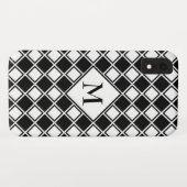 Zwart-witpleinen Case-Mate iPhone Case (Achterkant (horizontaal))