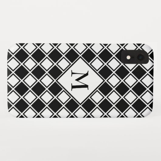 Zwart-witpleinen Case-Mate iPhone Case (Achterkant (horizontaal))