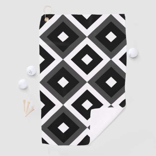 Zwart-witpleinen Golfhanddoek (Insitu)