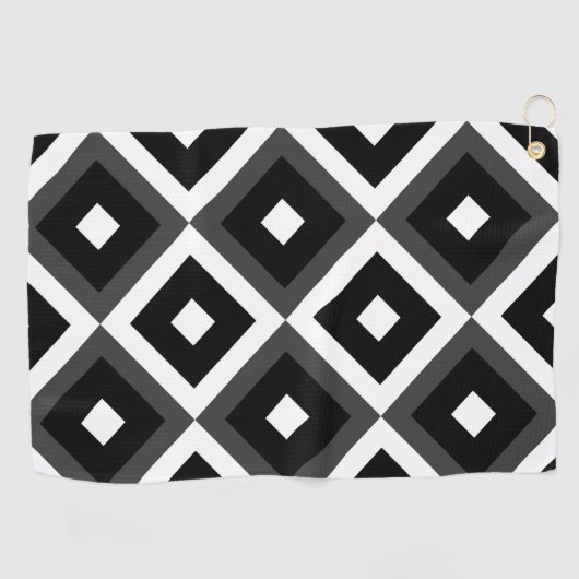 Zwart-witpleinen Golfhanddoek (Horizontaal)