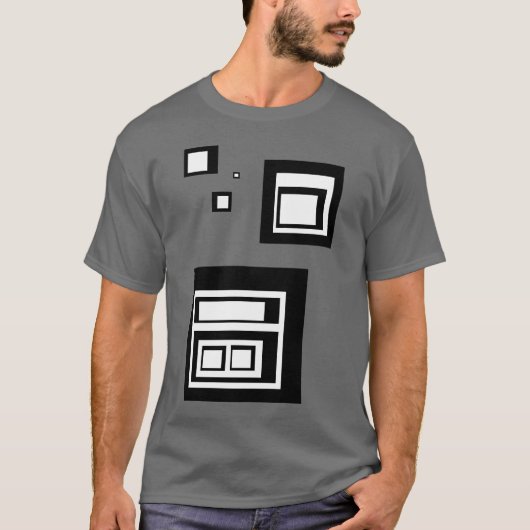 Zwart-witpleinen T-shirt (Voorkant)