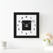 Zwart-witpleinen Vierkante Klok (Huis)