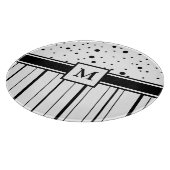 Zwart-witpokadots en stripes, monogrammen snijplank (Hoek)