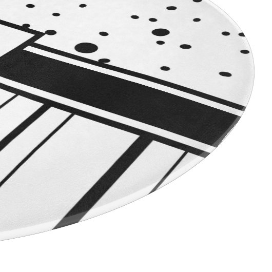 Zwart-witpokadots en stripes, monogrammen snijplank (Hoek)