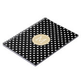 Zwart-witpokadots Pattern Blue Accent Notitieboek (Linkerzijde)