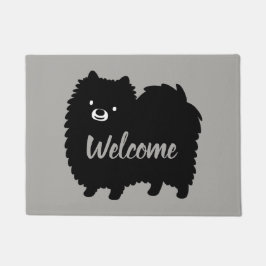 Zwart-witpommeren | Cute Pommie Dog Deurmat