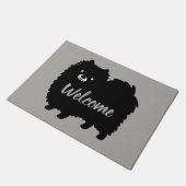 Zwart-witpommeren | Cute Pommie Dog Deurmat (Schuin)