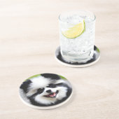 Zwart-witpommeren Zandsteen Onderzetter (Zijkant)