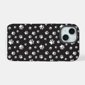 Zwart-witpoten iPhone 15 Case (Achterkant horizontaal)