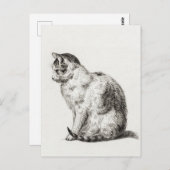  zwart-witpotlood kunst briefkaart (Voorkant / Achterkant)