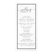 Zwart-witprogramma met minimalistische weddenschap reclamekaart (Achterkant)