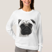 Zwart-witpug T-shirt (Voorkant)