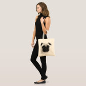 Zwart-witpug Tote Bag (Voorkant (model))