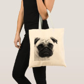 Zwart-witpug Tote Bag (Voorkant (product))