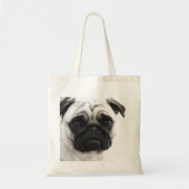 Zwart-witpug Tote Bag (Voorkant)