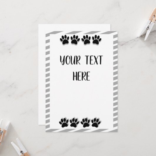 Zwart-witpuppierafdrukken met aangepaste kaart (Voorkant / Achterkant in situ)
