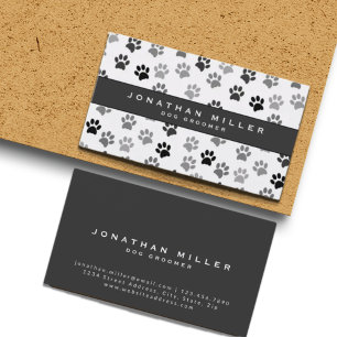Zwart-witpuppup-dog-printers Grijs Visitekaartje