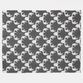 Zwart-witrendierventilator Fleece Deken (Voorkant (Horizontaal))