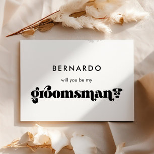 Zwart-witretro... ben je mijn groomsman kaart