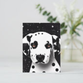 Zwart-witRetro Dalmatian Puppy Briefkaart (Staand voorkant)