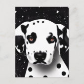 Zwart-witRetro Dalmatian Puppy Briefkaart (Voorkant)
