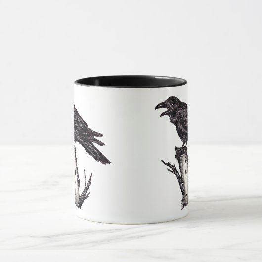 Zwart-witrijke Mok Halloween Persoonlijke datum (Midden)