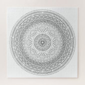 Zwart-witronde Mandala v3-kleuren Legpuzzel (Horizontaal)