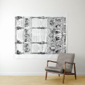 Zwart-witrooms-katholieke geloof infografisch wandkleed (In Situ (horizontaal))