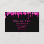 Zwart-witroze elegante schijven Glitter Sparkle Klantenkaartje (Achterkant)