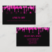 Zwart-witroze elegante schijven Glitter Sparkle Klantenkaartje (Voorkant / Achterkant)