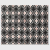 Zwart-witroze geometrisch cadeaupapier (Vlak)