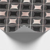 Zwart-witroze geometrisch cadeaupapier (Hoek)