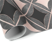 Zwart-witroze geometrisch cadeaupapier (Rol Hoek)