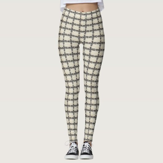 zwart-witruitdruk leggings (Voorkant)