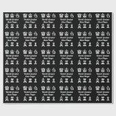 Zwart-witschaakspel, speciaal aangepast op feestda cadeaupapier (Vlak)