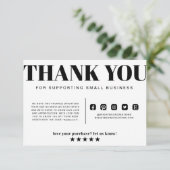 Zwart-witscherm Hartelijk dank voor uw bestelling  Informatiekaartje (Staand voorkant)