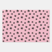 Zwart-witschilderafdrukken Stapelroze Paars Inpakpapier Vel (Voorkant)