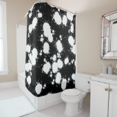 Zwart-witschilderplaatje Douchegordijn (In situ)