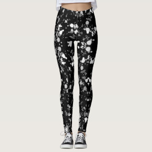 Zwart-witschilderplaatje Leggings