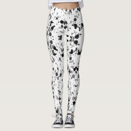 Zwart-witschilderplaatje Leggings