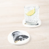 Zwart-witschip Tzu op zandsteen Onderzetter (Zijkant)