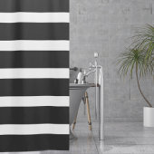 Zwart-witschoeisel met strips douchegordijn