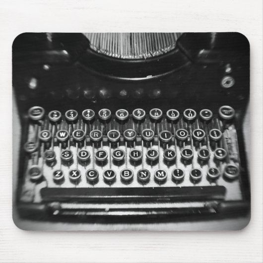 Zwart-witschrijfmachine Muismat (Voorkant)
