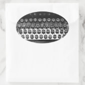Zwart-witschrijfmachine Ovale Sticker (Tas)