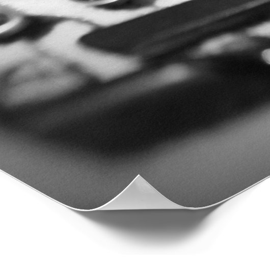 Zwart-witschrijfmachine Poster (Hoek)