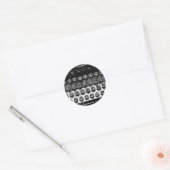 Zwart-witschrijfmachine Ronde Sticker (Envelop)